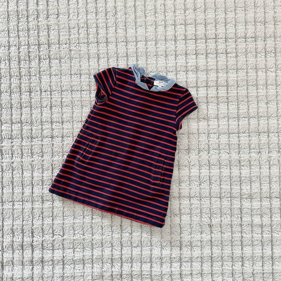 Cyrillus Toddler Girl Striped Collared Dress - Picture 1 of 4